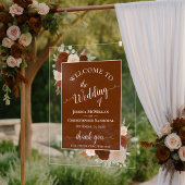 Elegant Rust Orange Boho Roses Wedding Welcome