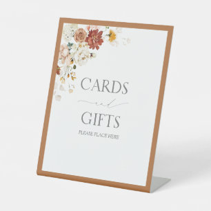 Elegant Rust Oranje Floral Vrijgezellenfeest Gift Reclamebord Met Voetstuk