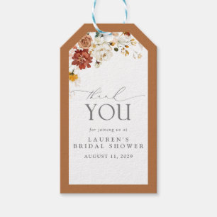 Elegant Rust Oranje Floral Vrijgezellenfeest Perso Cadeaulabel