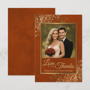 Elegant Rust Oranje & Gold Love & Bedankt Wedding