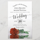 Elegant Rust Oranje Roos BUDGET Weddenschap Uitnod (Voorkant)