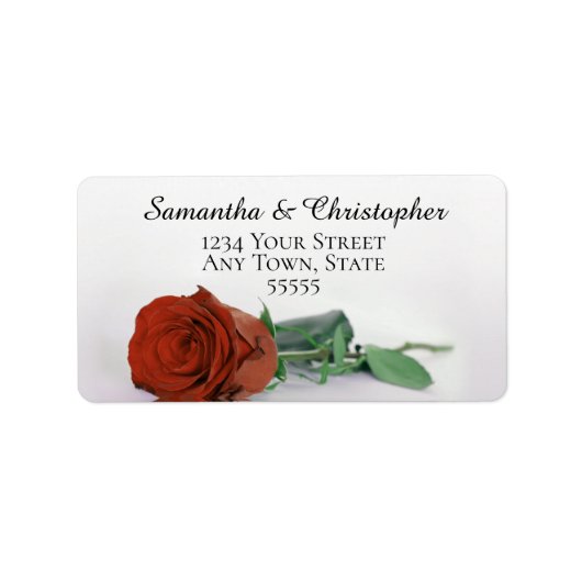 Elegant Rust Oranje Roos Wedding Address Etiket (Voorkant)