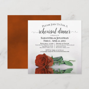 Elegant Rust Oranje Roos Wedding Rehearsal Dinner Kaart