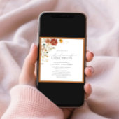 Elegant Rust Sinaasappel Floral Bridal Luncheon Kaart