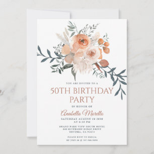 Elegant Rust Sinaasappel Floral Greenery Retiremen Kaart