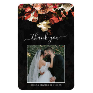 Elegant Rustic Autumn Flowers Weddenschap Magneet