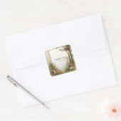Elegant Rustic Autumn Forest Gold Frame Vierkante Sticker (Envelop)