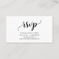 Elegant Rustic Black, Invitation RSVP, répondre