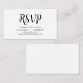 Elegant Rustic Black, Wedding RSVP, reageren Informatiekaartje (Voorkant / Achterkant)