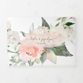 Elegant Rustic Blush Cream Waterverf Rozen Drieluik Uitnodiging (Cover)
