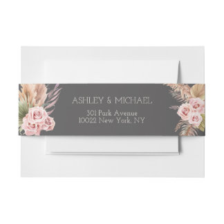 Elegant Rustic Boho Floral Botaniqe Wedding Invita Uitnodigingen Wikkel