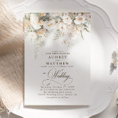 Elegant Rustic Boho Floral Wedding Kaart