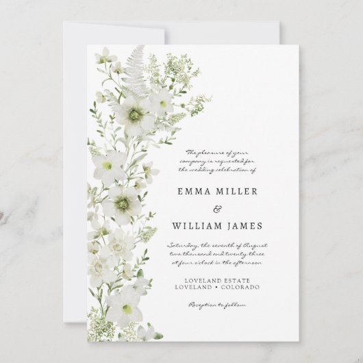 Elegant Rustic Boho Greenery Wedding Invitation Kaart (Voorkant)