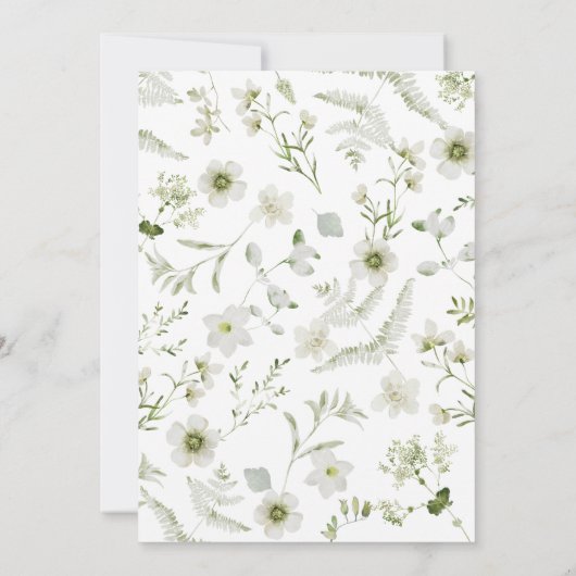 Elegant Rustic Boho Greenery Wedding Kaart (Achterkant)