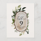 Elegant Rustic Botanical bruiloft table number Ped (Achterkant)