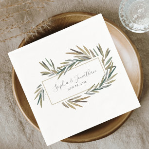 Elegant Rustic Botanische Waterverf Herb Wedding Servet