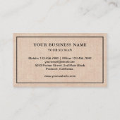 Elegant Rustic Burlap Honey Beemaar Visitekaartje (Achterkant)