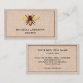 Elegant Rustic Burlap Honey Beemaar Visitekaartje (Voorkant / Achterkant)