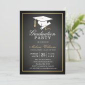 Elegant Rustic Chalkboard Black Gold Afstuderen Kaart (Staand voorkant)