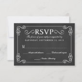 Elégant Rustic Chalkboard Wedding RSVP (Devant)