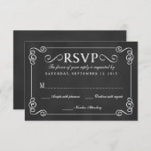 Elégant Rustic Chalkboard Wedding RSVP (Devant / Derrière)