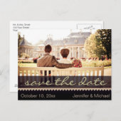 Elegant Rustic Country  Sla de datum op Aankondigingskaart (Voorkant / Achterkant)