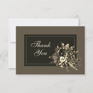 Elegant Rustic Dried Floral Autumn Wedding Bedankkaart