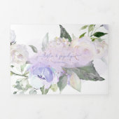 Elegant Rustic Dusty Paarse Waterverf Rozen Drieluik Uitnodiging (Cover)