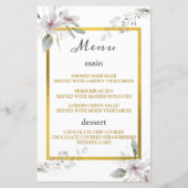 Elegant Rustic Dusty White Flowers Waterverf Gold (Voorkant)