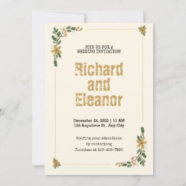 Elegant Rustic, eenvoudige florale traditionele br Kaart