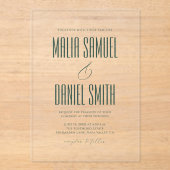 Elegant Rustic Emerald Green Wedding Acryl Uitnodigingen (Voorkant)