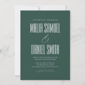 Elegant Rustic Emerald Green Wedding Invitation (Devant)