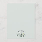 Elégant Rustic Eucalyptus Green Menu Mariage (Dos)