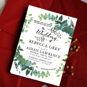 Elegant Rustic Eucalyptus Green Wedding Invitation Kaart