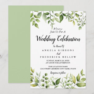 Elegant Rustic Eucalyptus Leaves Greenery Wedding Kaart
