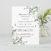 Elegant Rustic Eucalyptus Leaves Greenery Wedding Kaart (Staand voorkant)