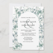 Elegant Rustic Eucalyptus Leaves Greenery Wedding Kaart (Voorkant)