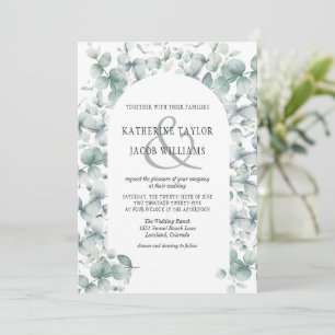 Elegant Rustic Eucalyptus Leaves Greenery Wedding Kaart