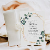 Elegant Rustic Eucalyptus Leaves Greenery Wedding Kaart