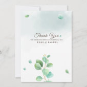 Elegant Rustic Eucalyptus Leaves Greenery Wedding Kaart (Achterkant)