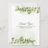 Elegant Rustic Eucalyptus Leaves Greenery Wedding Kaart (Achterkant)