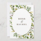 Elegant Rustic Eucalyptus Leaves Greenery Wedding Kaart (Achterkant)