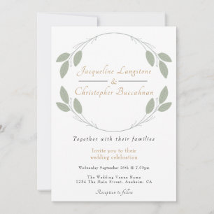 Elegant Rustic Eucalyptus Wedding Invitations Kaart