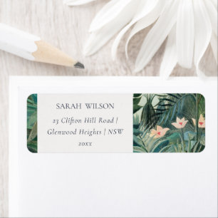 Elegant Rustic Exotic Tropical Rainforest Address Etiket