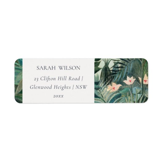 Elegant Rustic Exotic Tropical Rainforest Address Etiket (Voorkant)