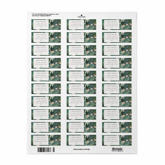 Elegant Rustic Exotic Tropical Rainforest Address Etiket (Full Sheet)