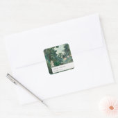 Elegant Rustic Exotic Tropical Rainforest Wedding Vierkante Sticker (Envelop)
