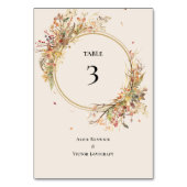 Elégant Rustic Fall Beige Mariage Numéro de table (Dos)