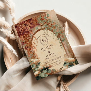 Elegant Rustic Fall Wedding Kaart