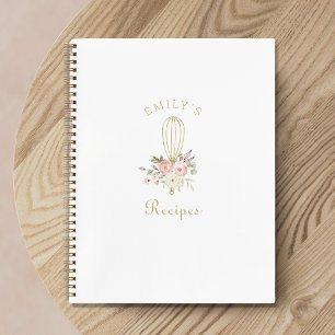 Elegant Rustic Floral Baking Recipe Notitieboek